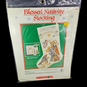 Dimensions Christmas Stocking Kit Blessed‎ Nativity Counted Cross Stitch New